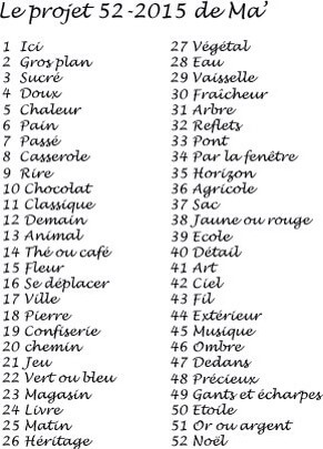 Le projet 52-2015 de Ma'